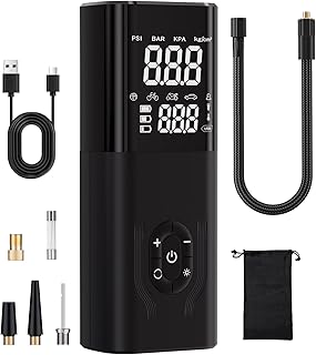 Tire Inflator Portable Air Compressor, 180PSI Air Pump for Car, 6X Faster Cordless Air Compressor with Digital Pressure Gauge, Tire Inflator with Dual Mode Inflation for Car, Moto, Bicycle and Ball