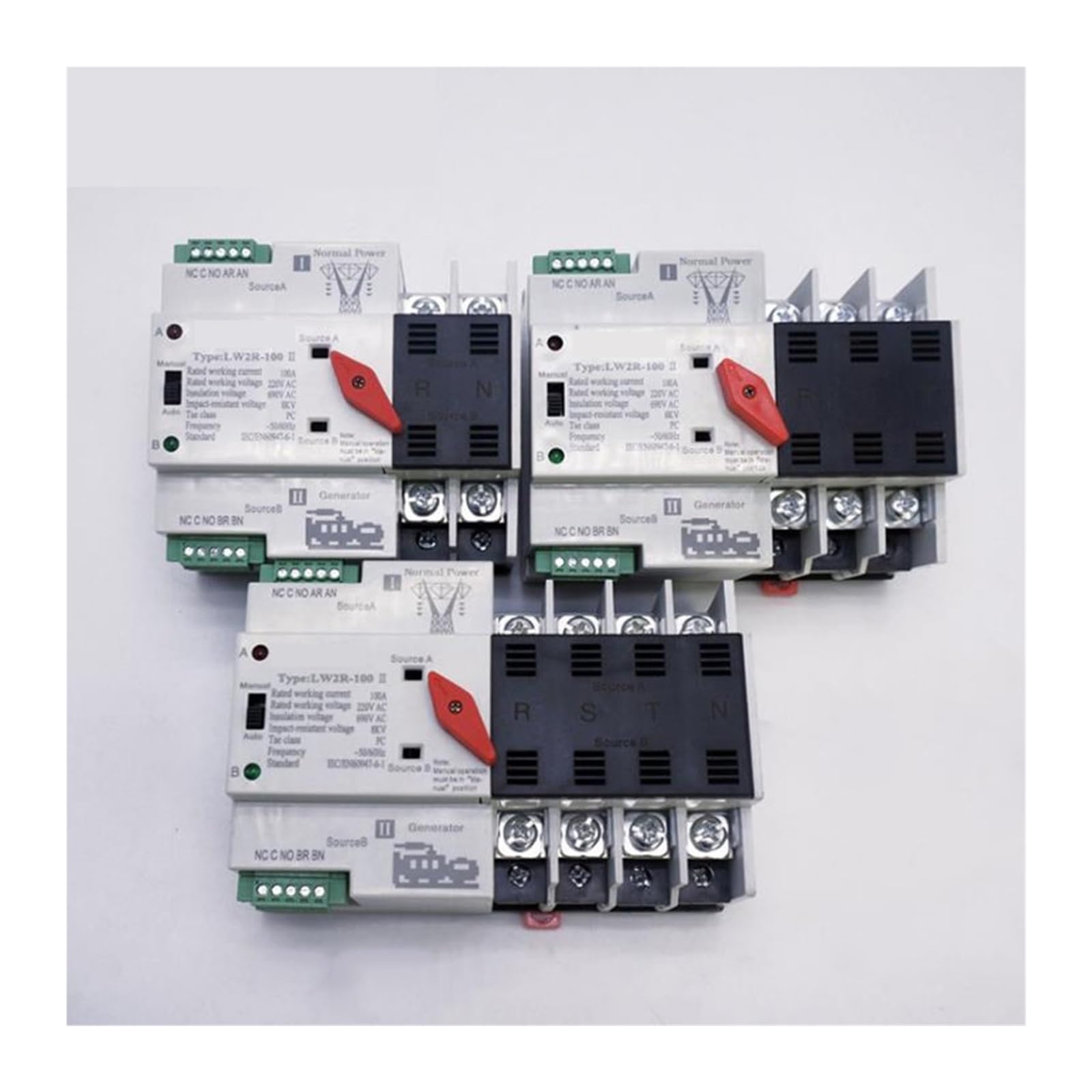 LW2R-4P 100A 220V Mini ATS Automatyczny przełącznik transferowy Przełączniki selektora elektrycznego Podwójny przełącznik zasilania