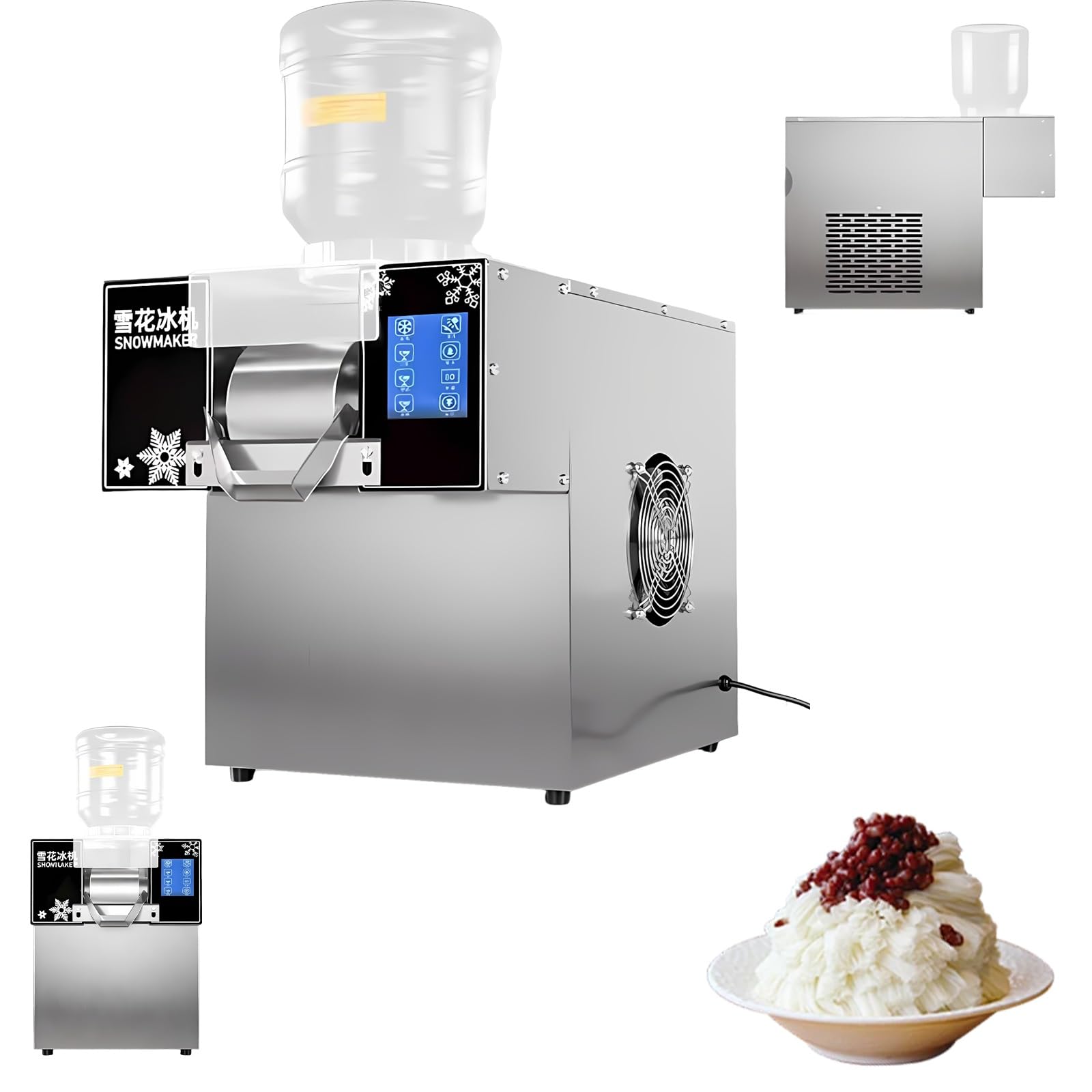 Fabricador de Hielo en Escamas Profesional, Máquina Bingsu 132LBS/264LBS | Raspadora de Hielo Eléctrica para Hostelería y Restaurantes, Equipo Gastro Comercial 360W/750W(750W)