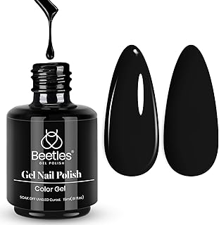 Beetles Black Gel Polish, 1 Pcs 15ml Audrey Black Nail Polish Color Gel ...