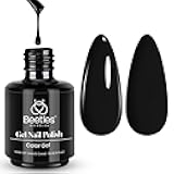 Beetles Black Gel Polish, 1 Pcs 15ml Audrey Black Nail Polish Color Gel Nail Polish Soak Off Art Manicure Salon DIY Uv Lamp Nail Design Decoration at Home