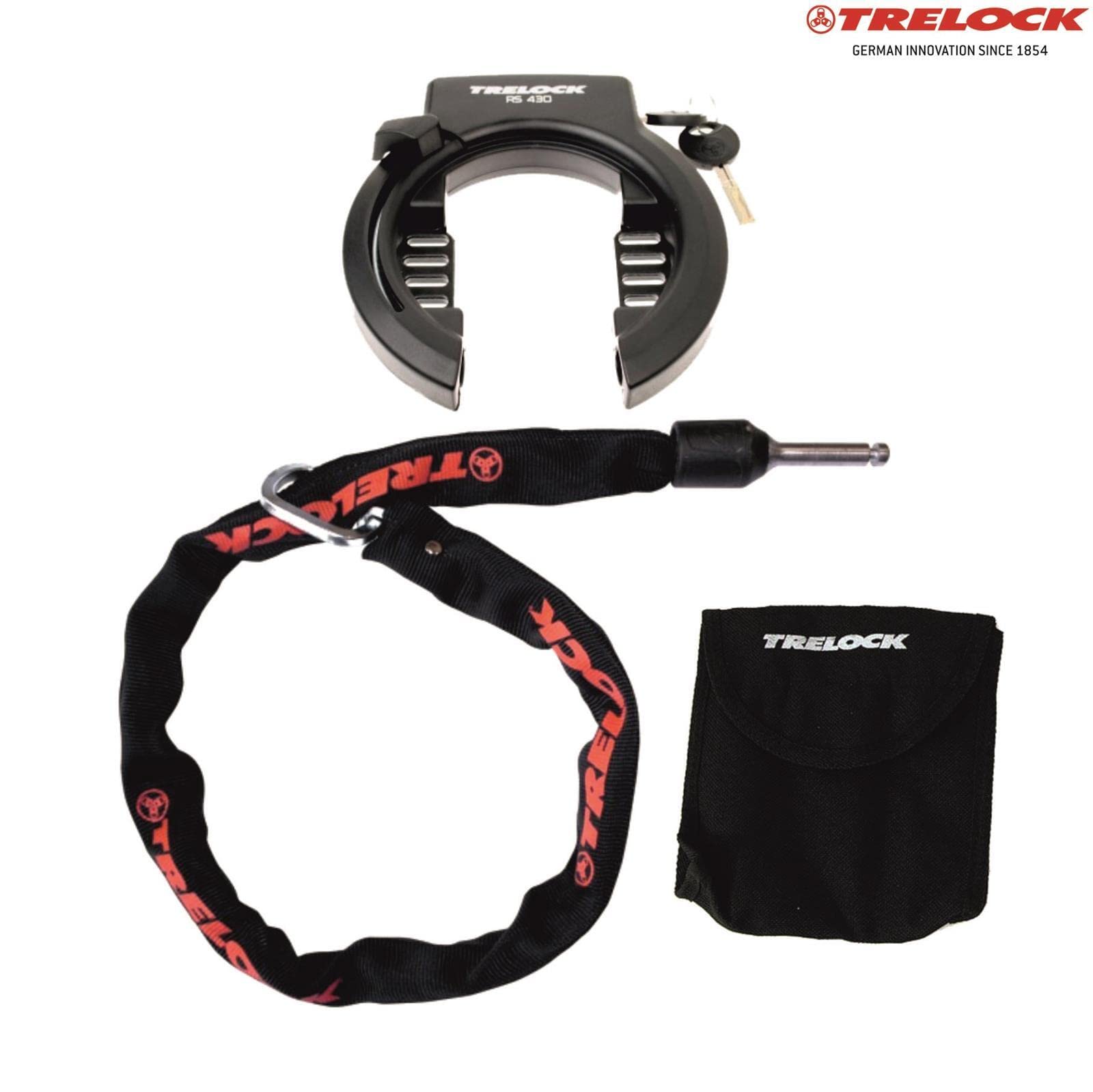 Trelock RS 430 Antivol pour cadre de vélo + chaîne de raccordement ZR355 100 cm Ø 6 mm, avec bande réfléchissante maxxi4you