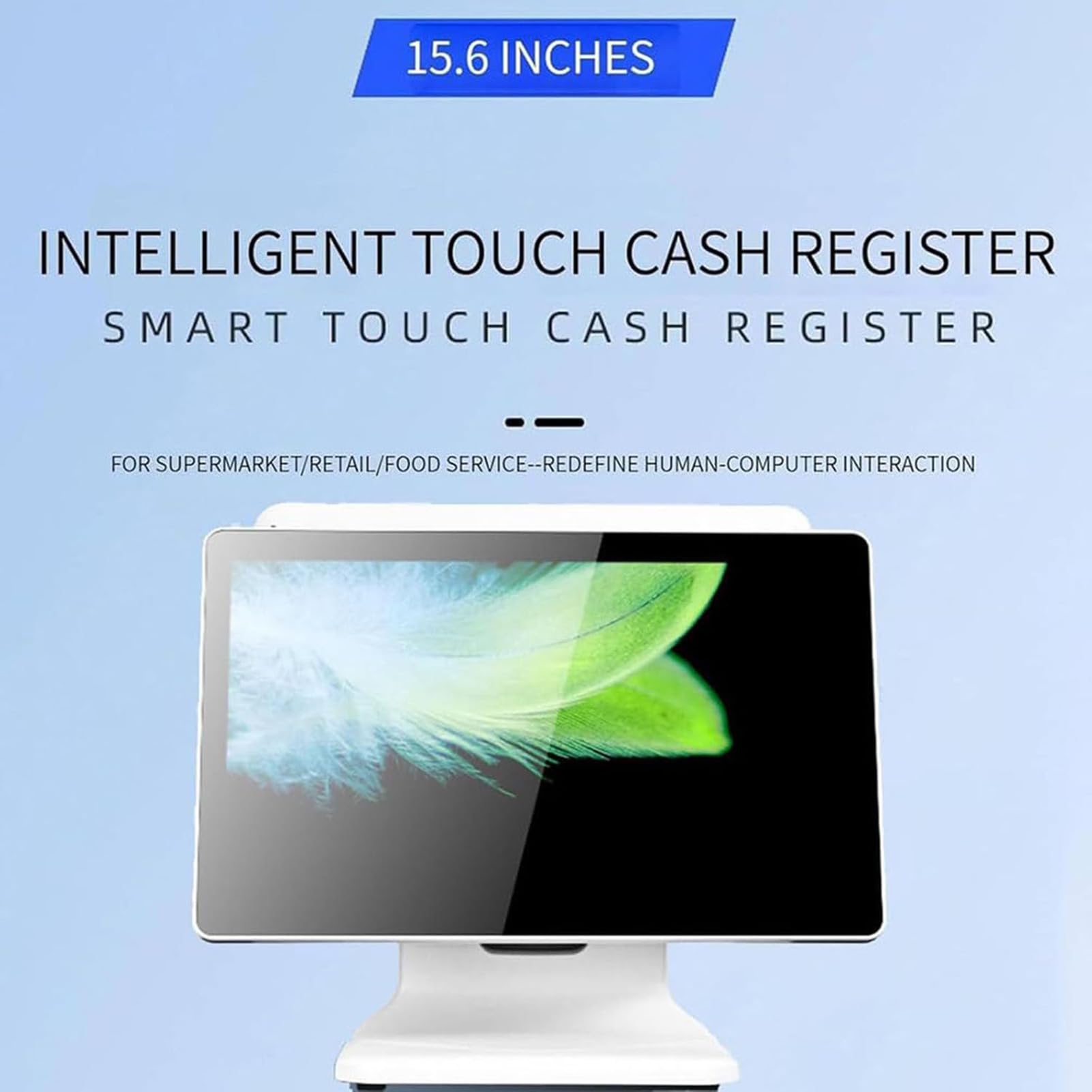 Sistema POS del Registratore di Cassa Touchscreen, Schermo POS Touch e Display dei Clienti HD, Doppio Schermo da 15,6 Pollici per Vendita al Dettaglio, Catering, Ospitalità