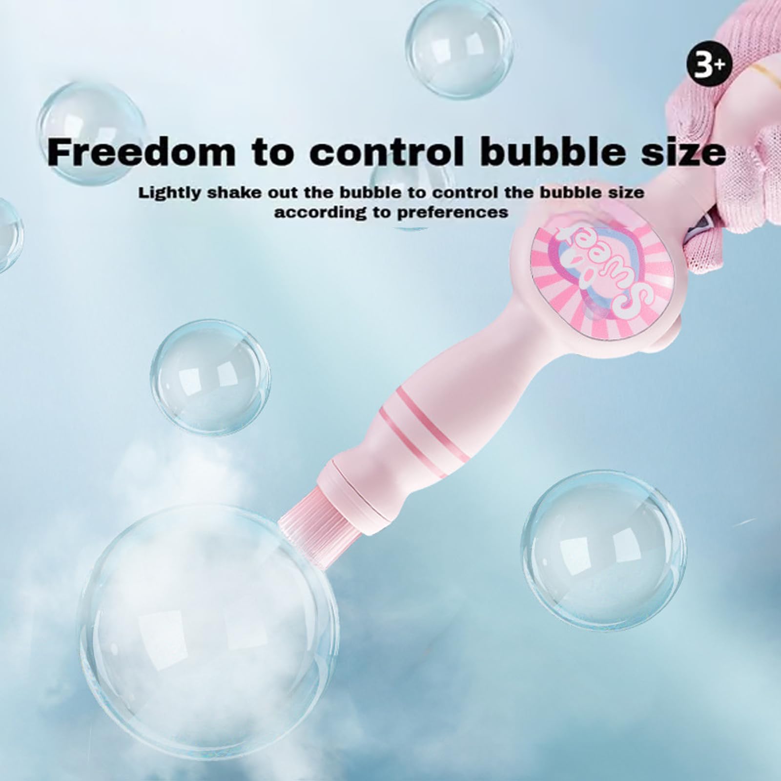 Máquina De Burbujas De Humo Con Luces LED - Varita Mágica De Niebla Con Efecto Elástico - Control De Tamaño De Burbuja - Incluye Recarga Y Accesorios - A Partir De 3 Años