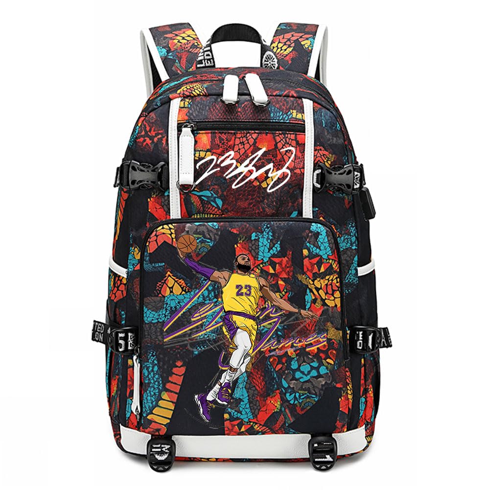 Ansigeren Basketball Player 23 Creative Backpacks Sports Fan Bookbag Travel Student Backpack For Men Women (6)