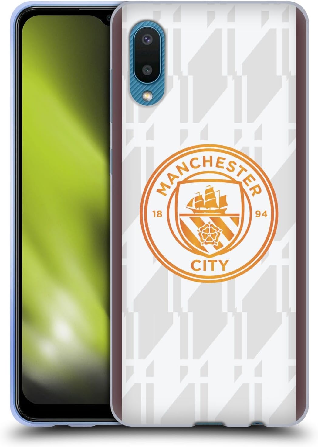 Head Case Designs Officially Licensed Manchester City Man City FC Away 2023/24 Badge Kit Gel Case [Military Grade Protection] Compatible With Samsung Galaxy A02/M02 (2021)
