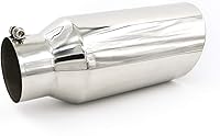 Vista 12 de RP Remarkable Power, punta de escape de 3.5" de entrada - 5" de salida, 12" de largo, de acero inoxidable con borde laminado EXT21