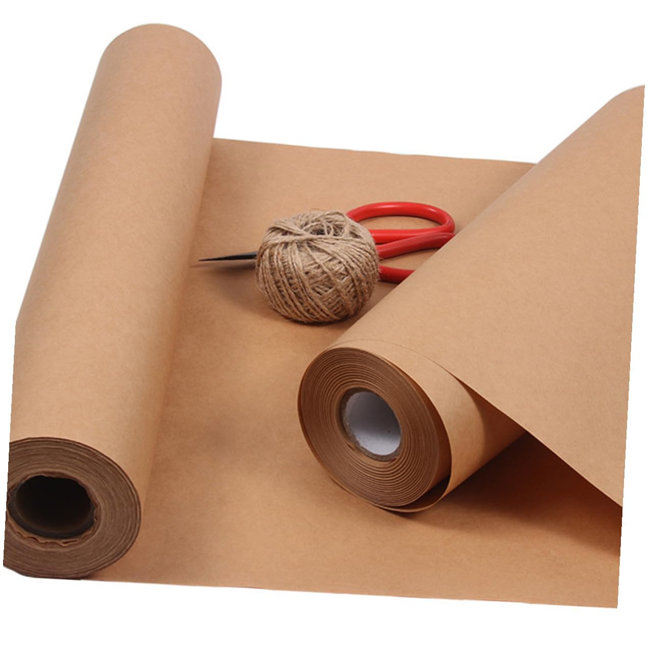SHINEOFI Papier Kraft D’emballage 45 Cm X 30 M pour Loisirs Créatifs et Emballages Présents, Rouleau Marron Naturel, Usage Artisanal et Décoratif, Fleurs et Emballages Fête