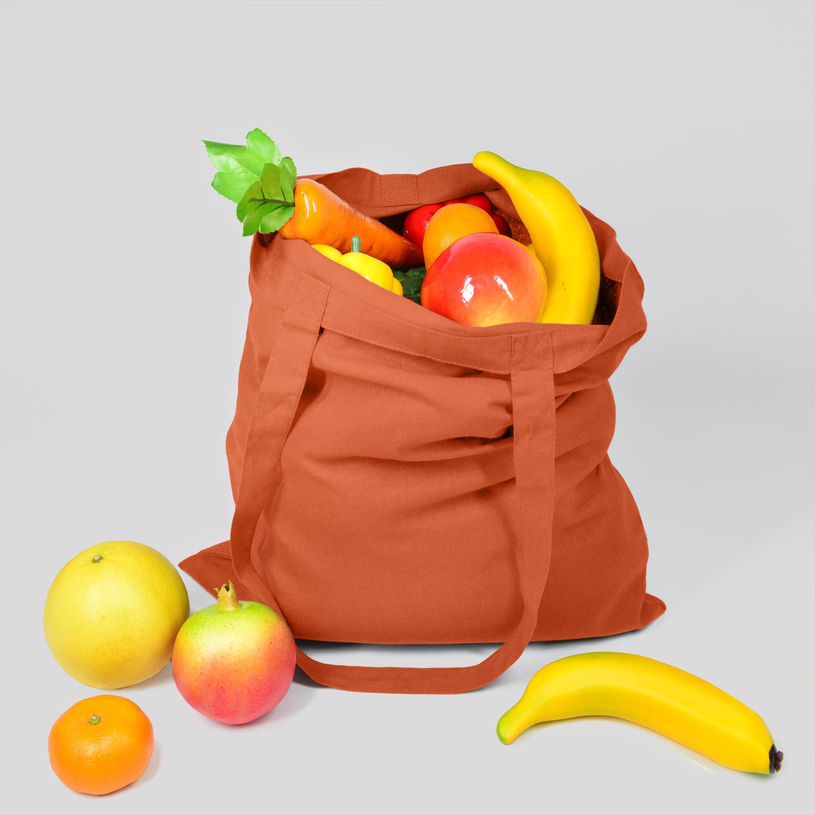 NPBAG - Paquete de 15 bolsas de algodón naranja de 15 x 16 pulgadas, bolsas de tela a granel en blanco con 1 hoja de teflón PTFE, Naranja, Medium