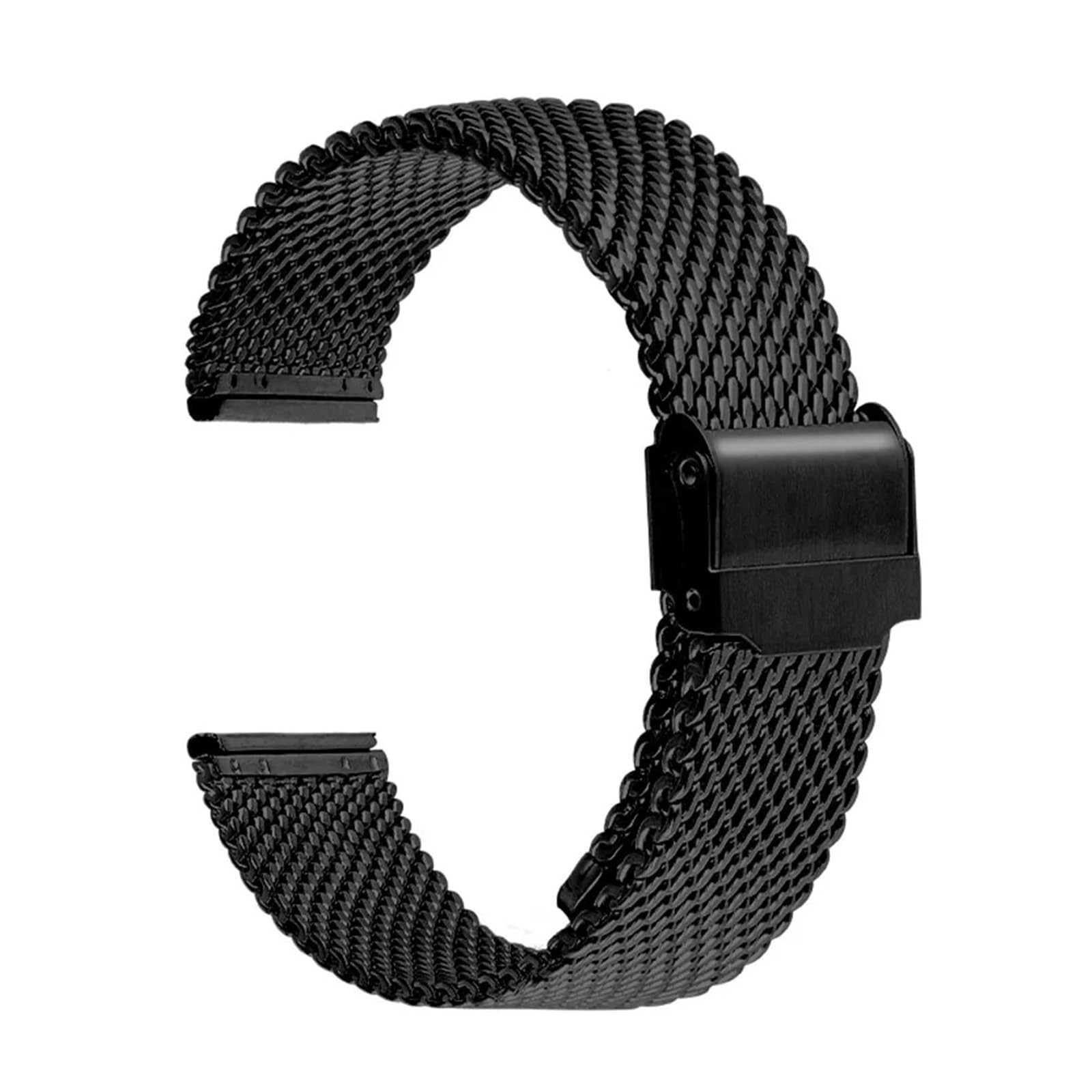 1,0 mm Milanaise-Netzband, 18 mm, 20 mm, 22 mm, 24 mm, 3 mm dick, Edelstahlarmband, Universal-Faltschnalle, Armband