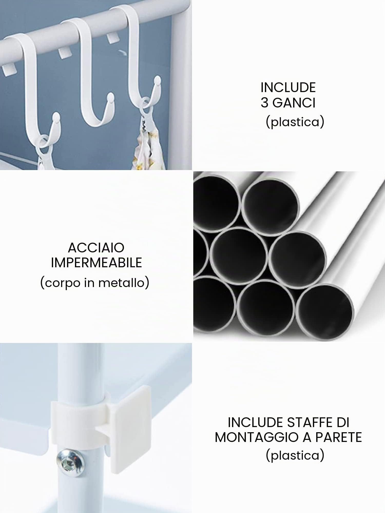 MAGIC SELECT Scaffale del Bagno su WC | Ripiano Portaoggetti Impermeabile | Mensola Organizer Multiuso | Risparmia Spazio con 3 Ripiani | Gambe Regolabili in Altezza