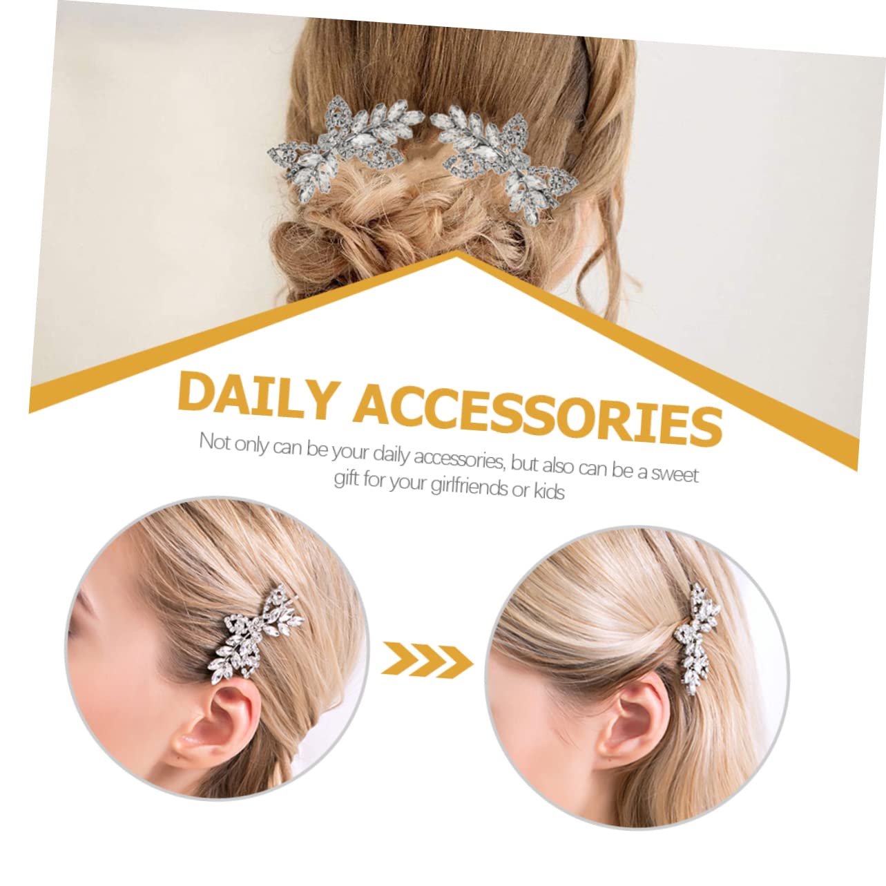Didiseaon Juego De 5 Horquillas Con Hojas Y Diamantes De Imitación Para Mujer Elegantes Accesorios Para El Cabello Delicadas Horquillas Para Peinar 4 Unidades X 5