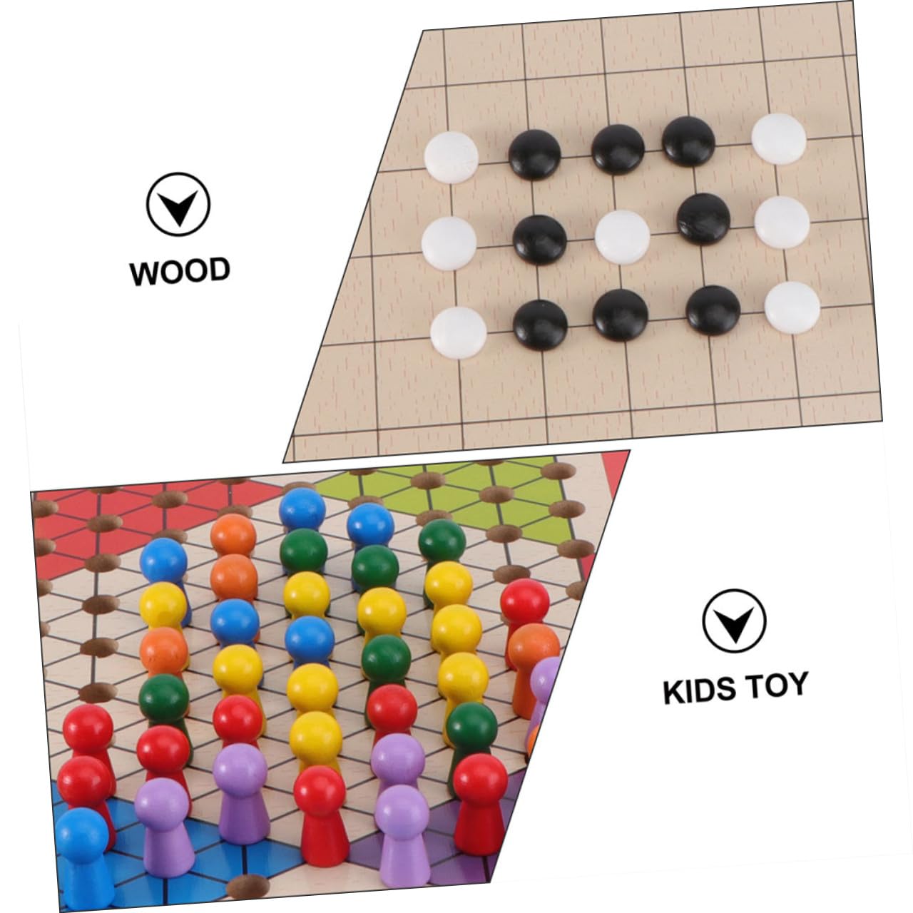 Jeu de Dames Gobang en Bois, Jouet Éducatif pour Garçon et Filles