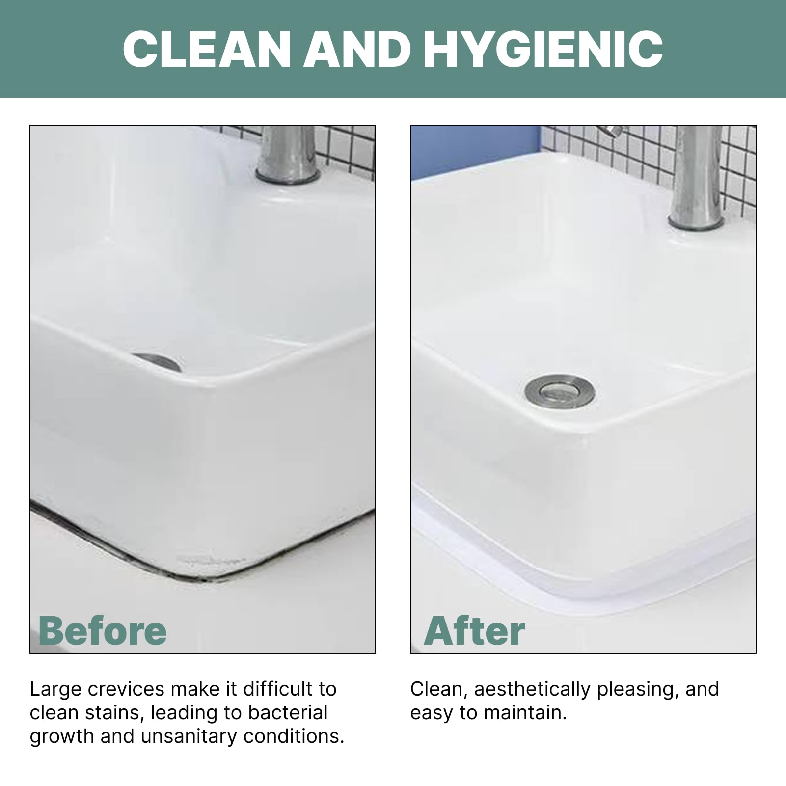Confezione da 2 rotoli di nastro sigillante autoadesivo in PVC - 22 mm x 3,2 m - Per cucina, bagno, servizi igienici - Bianco