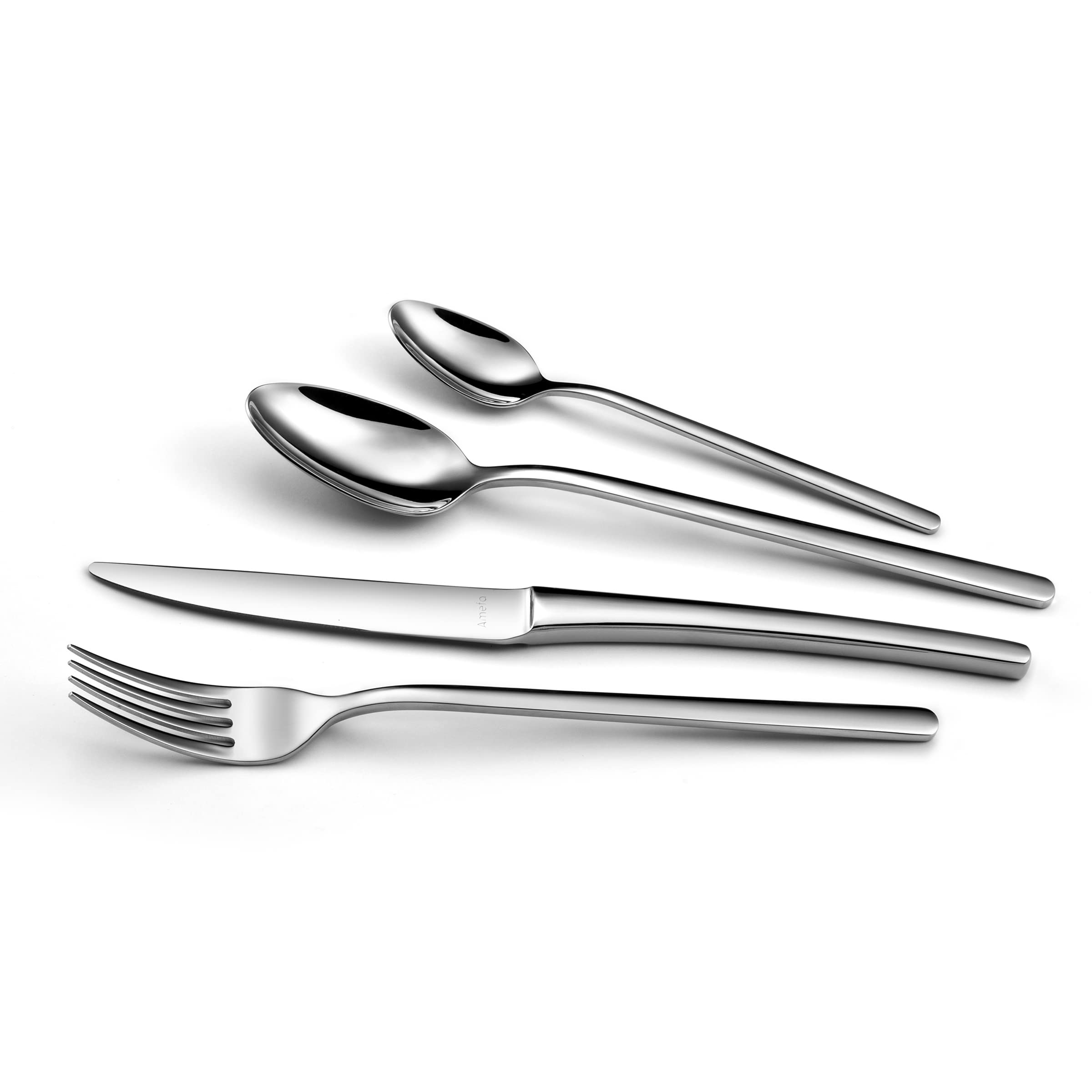 Amefa Orfeo 12 Cuchillos de Mesa, Acero Inoxidable, Plateado