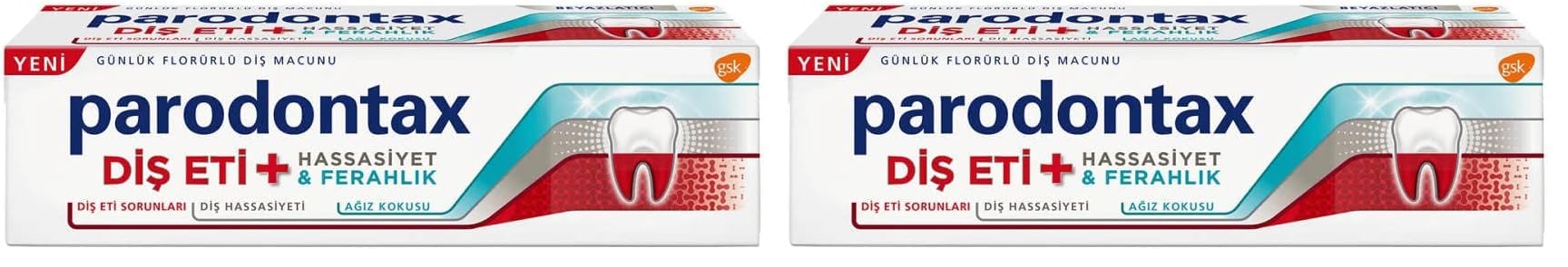 Parodontax Diş Eti + Hassasiyet & Ferahlık Diş Macunu 75 ml (2 paketi)