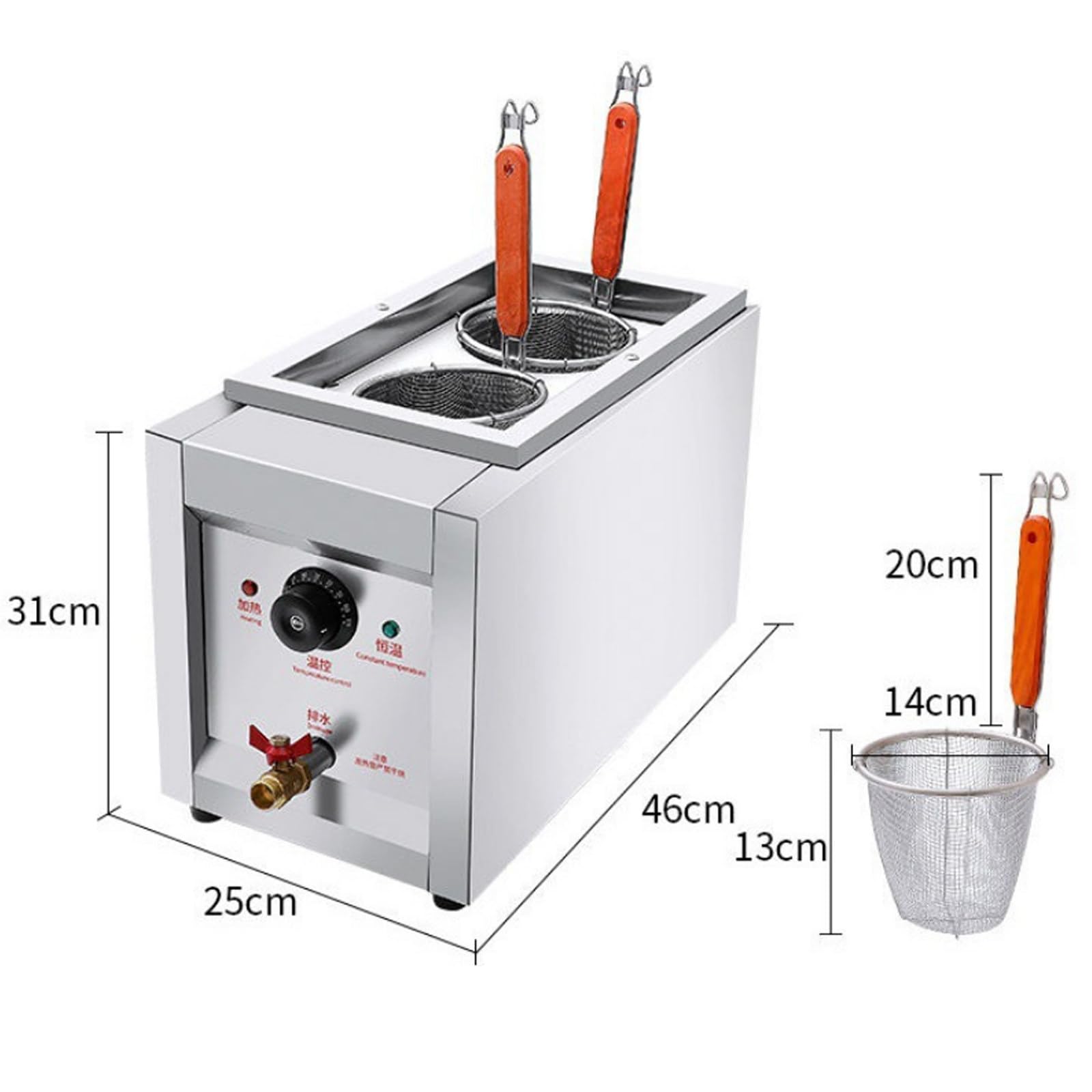 Generisch Elektryczny szybkowar do makaronu, 2000 W, automatyczna regulacja temperatury, garnek ze stali nierdzewnej 11 litrów, idealny do szybkiego przygotowania makaronu