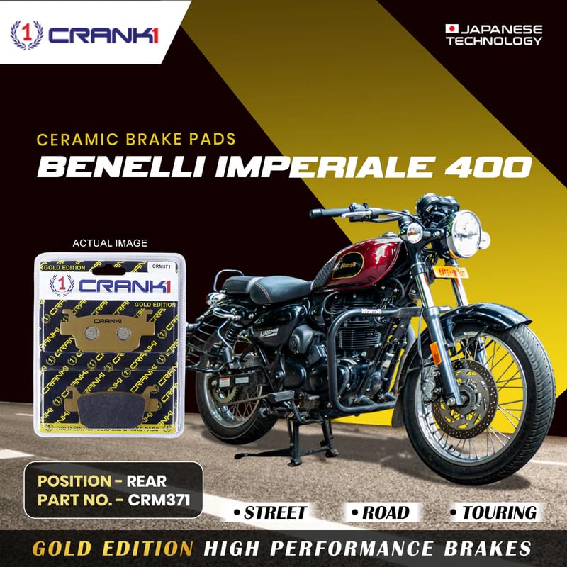 Image of Ceramic Brake Pads Compatible For Benelli Imperiale 400 | Rear | CRM371 | 1 Set | Smooth Braking | Heat Resistant | Long Life | Disc Friendly