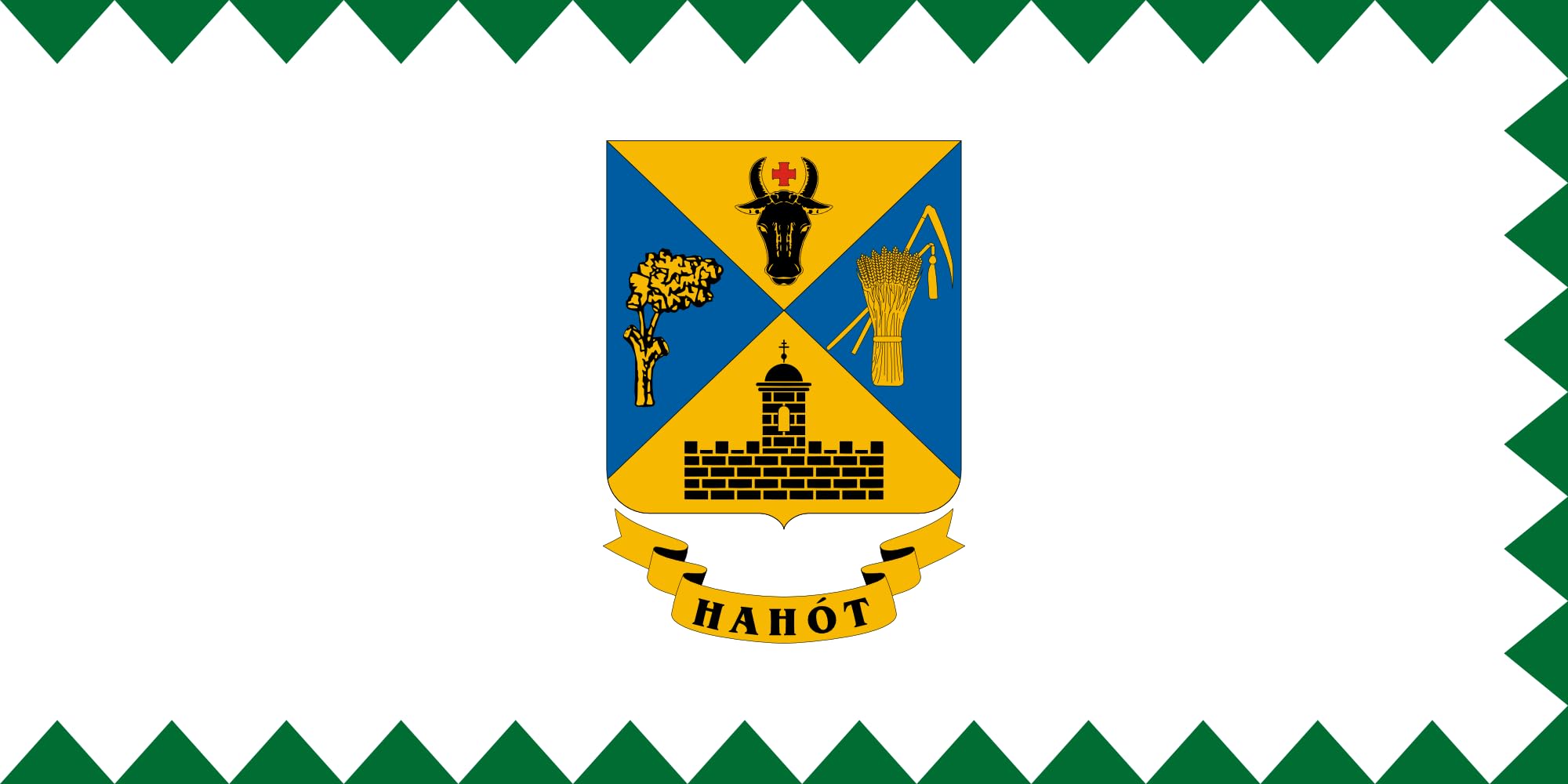 Drapeau Large Hahót község idéal pour décoration extérieure et fêtes