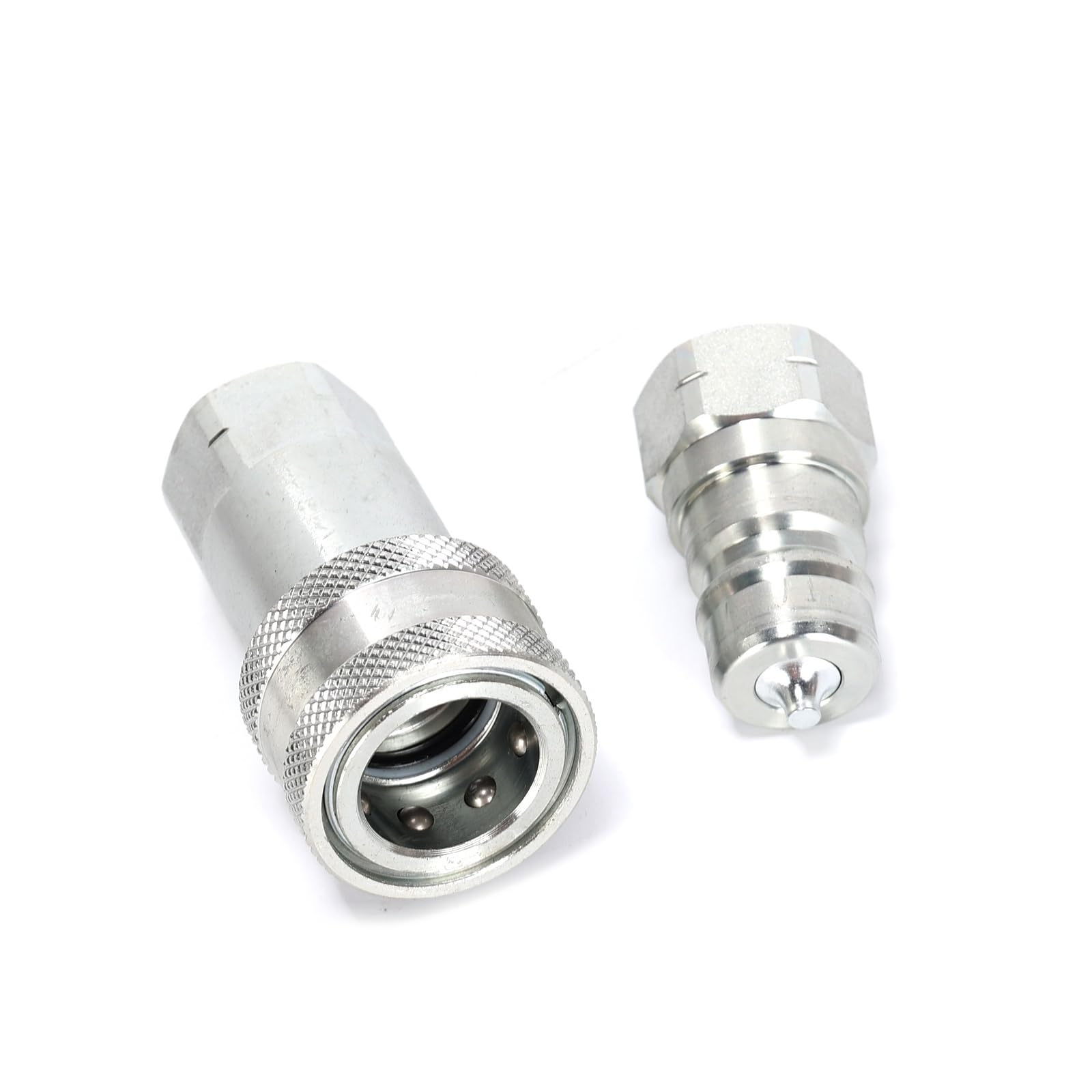 1Set Conjunto De Acoplador De Conexión Rápida Hidráulica NPT 3/8 Adaptador De Enchufe De Montaje De Tubería Hembra Adecuado Para Equipos Forestales Y Agrícolas De Construcción