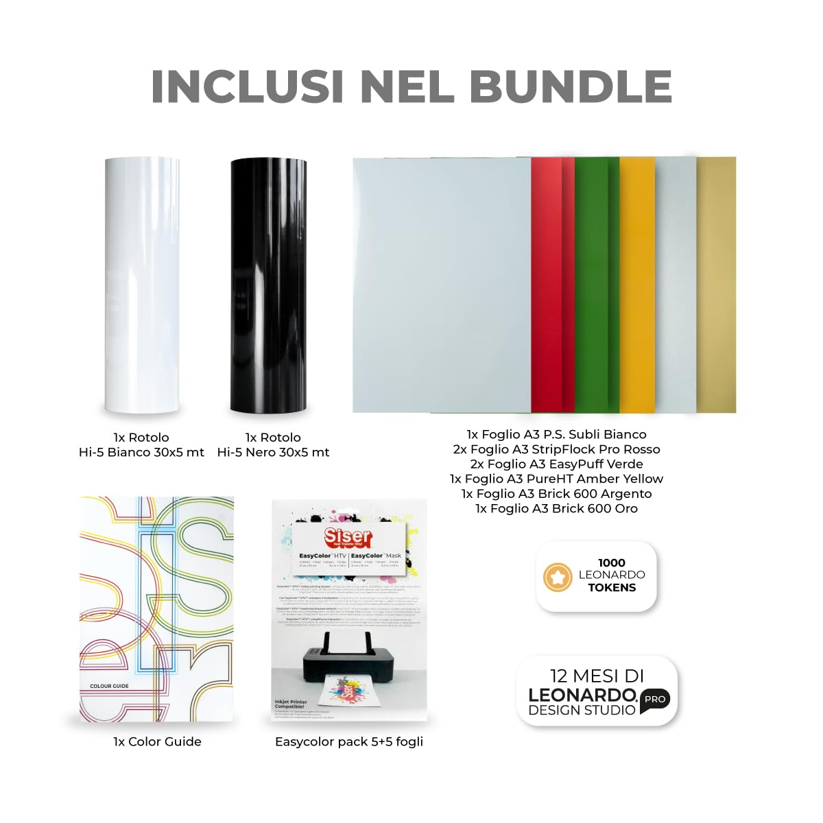 Siser Romeo® Pacchetto Starter - Include Plotter da Taglio ad Alta Definizione Romeo, Vinili Termoadesivi e Stampabili, Accessori e Abbonamento Leonardo™ Pro