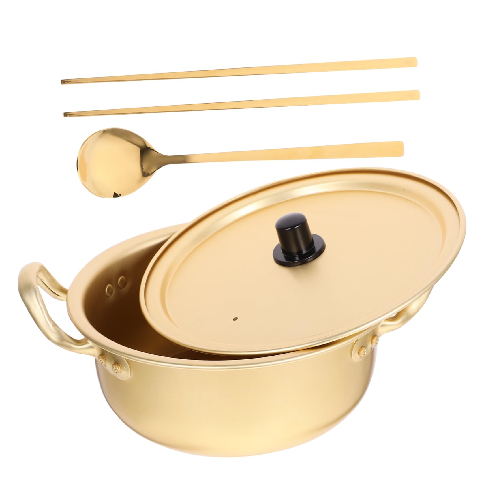 GRIRIW Ramen Pot Set for Korean Style Cooking Non-stick Double Handle Easy to Clean Cookware