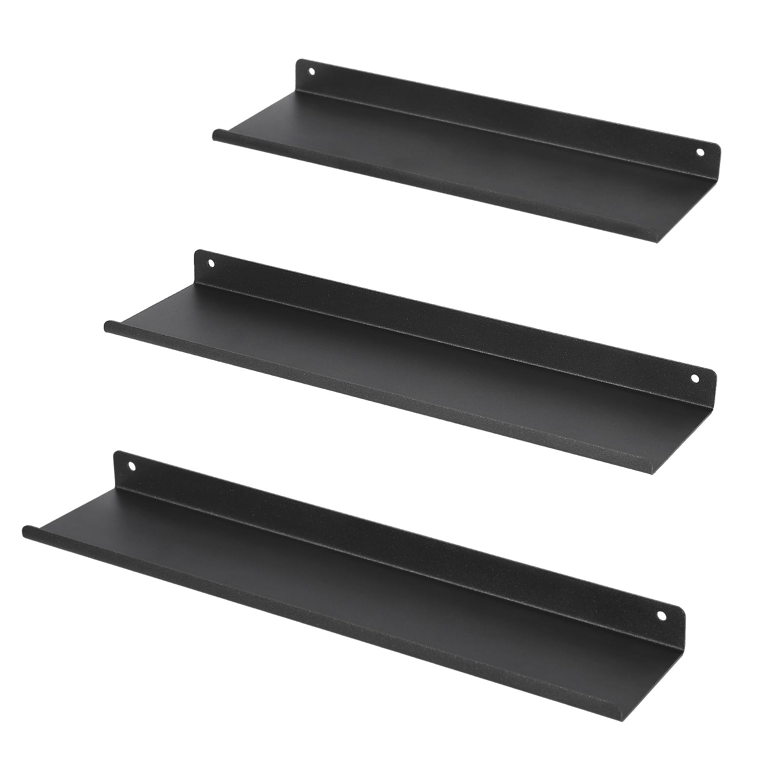 Uten Etagere Murale en Métal, Lot de 3 Étagère Murale Flottante, pour Salon, Cuisine, Salle de Bain,Chambre, Noir