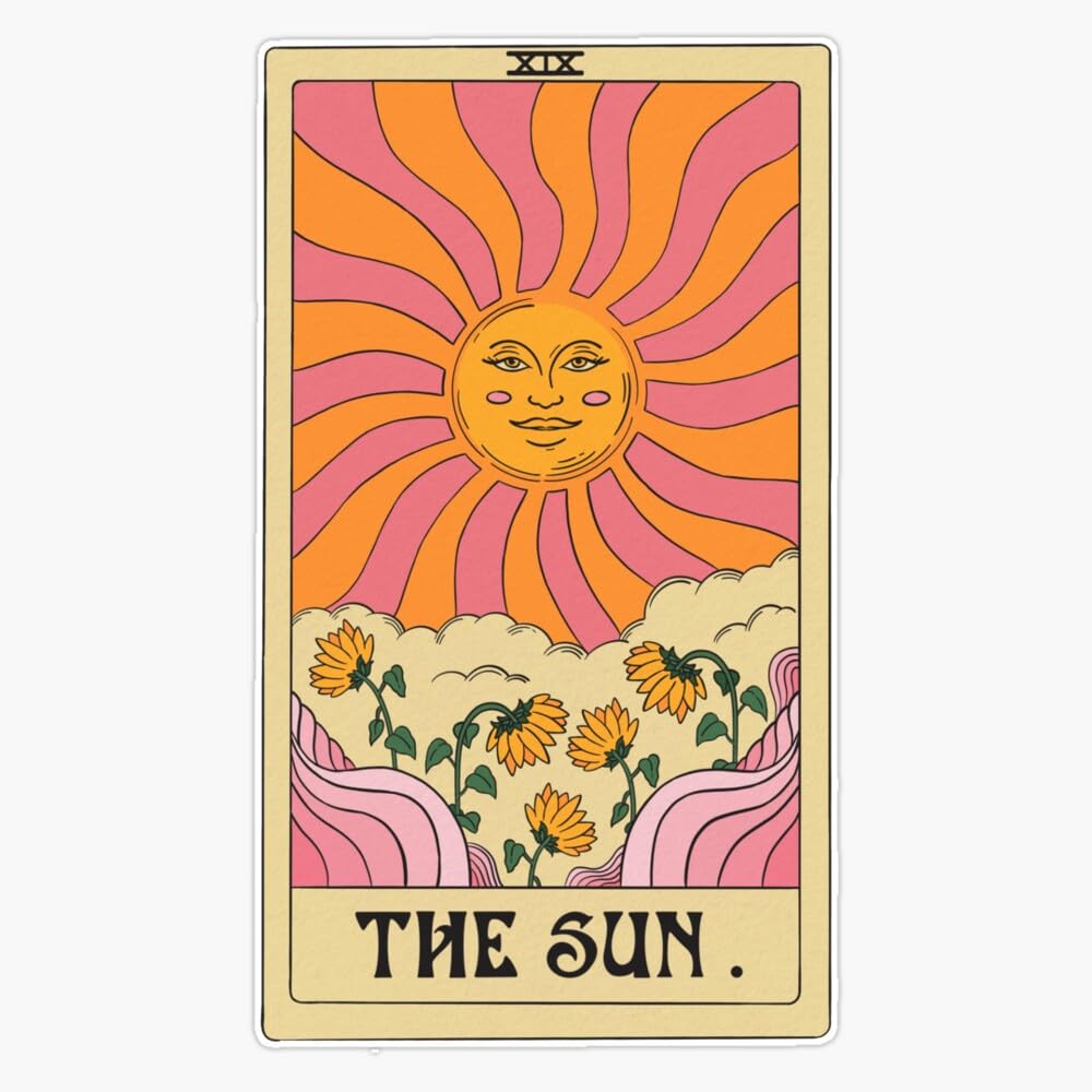 The Sun Tarot Card Sticker Vinyl Waterproof Sticker Decal Car Laptop Wall Window Bumper Sticker 5"