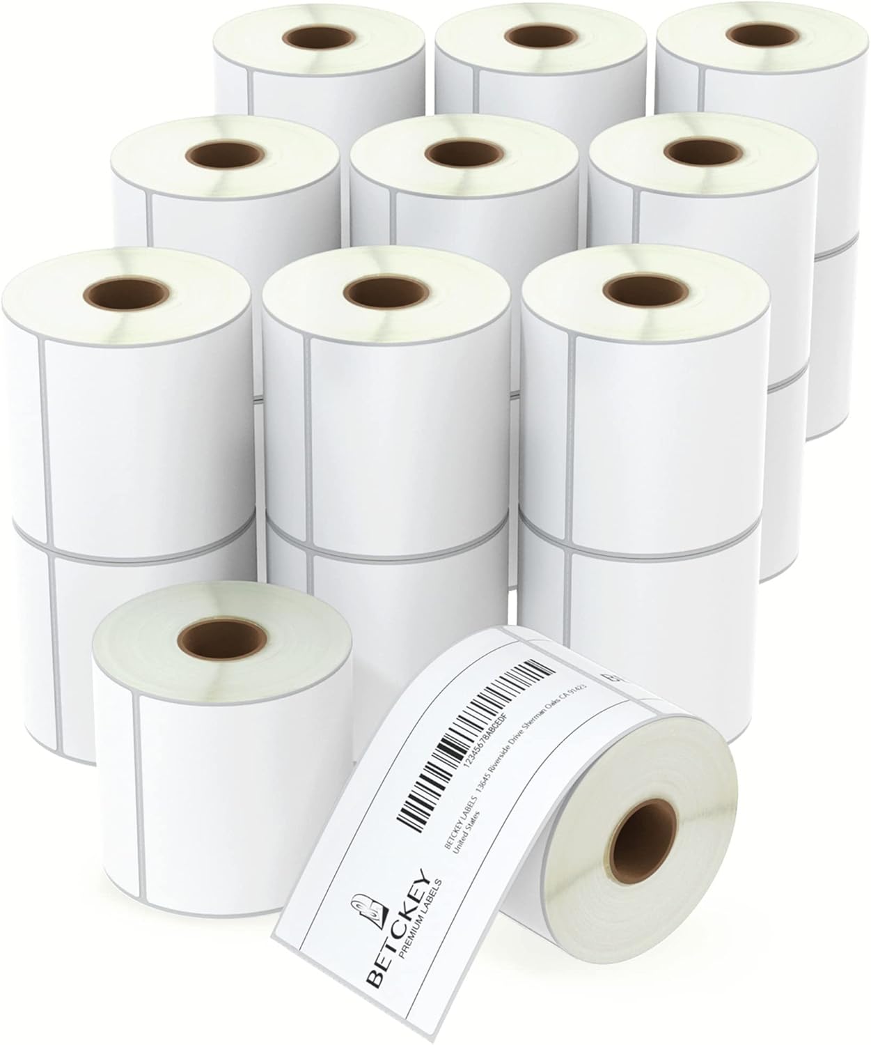 BETCKEY - 3" x 5" Multipurpose & Large Shipping Labels Compatible with Zebra & Rollo Label Printer,Premium Adhesive & Perforated[20 Rolls, 7000 Labels]