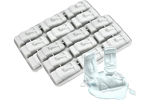2 Pcs 9 Cavity Easter Island Moai Head Stone Statues Ice Cube...