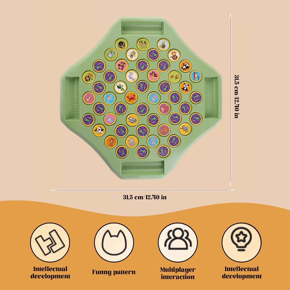 CTALBFF 1 Set Animal Flip Chess Memory Game, Easy Matching Chess Board Game - Image 2