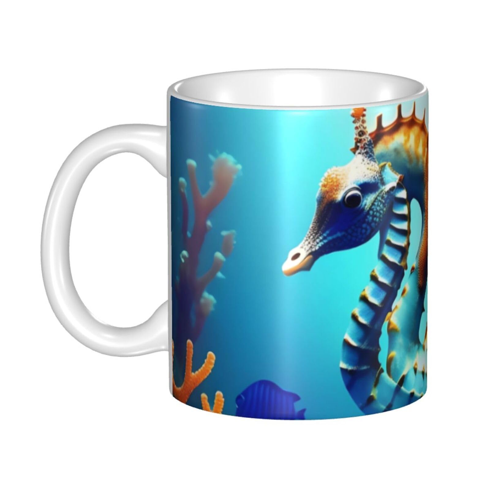 Tazza Con Cavallucci Marini Arcobaleno – Regalo Originale Per Amici, Tema Mare E Spiaggia, Decorazione Costiera