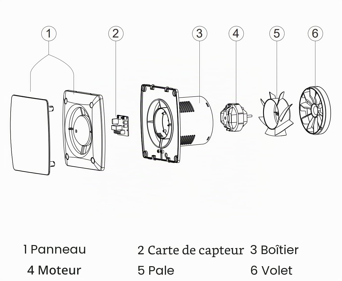 STERR Ventilateur Extracteur LFS100-QBT 100 mm avec Minuterie et Clapet Anti-Retour Noir - Ventilateur Silencieux