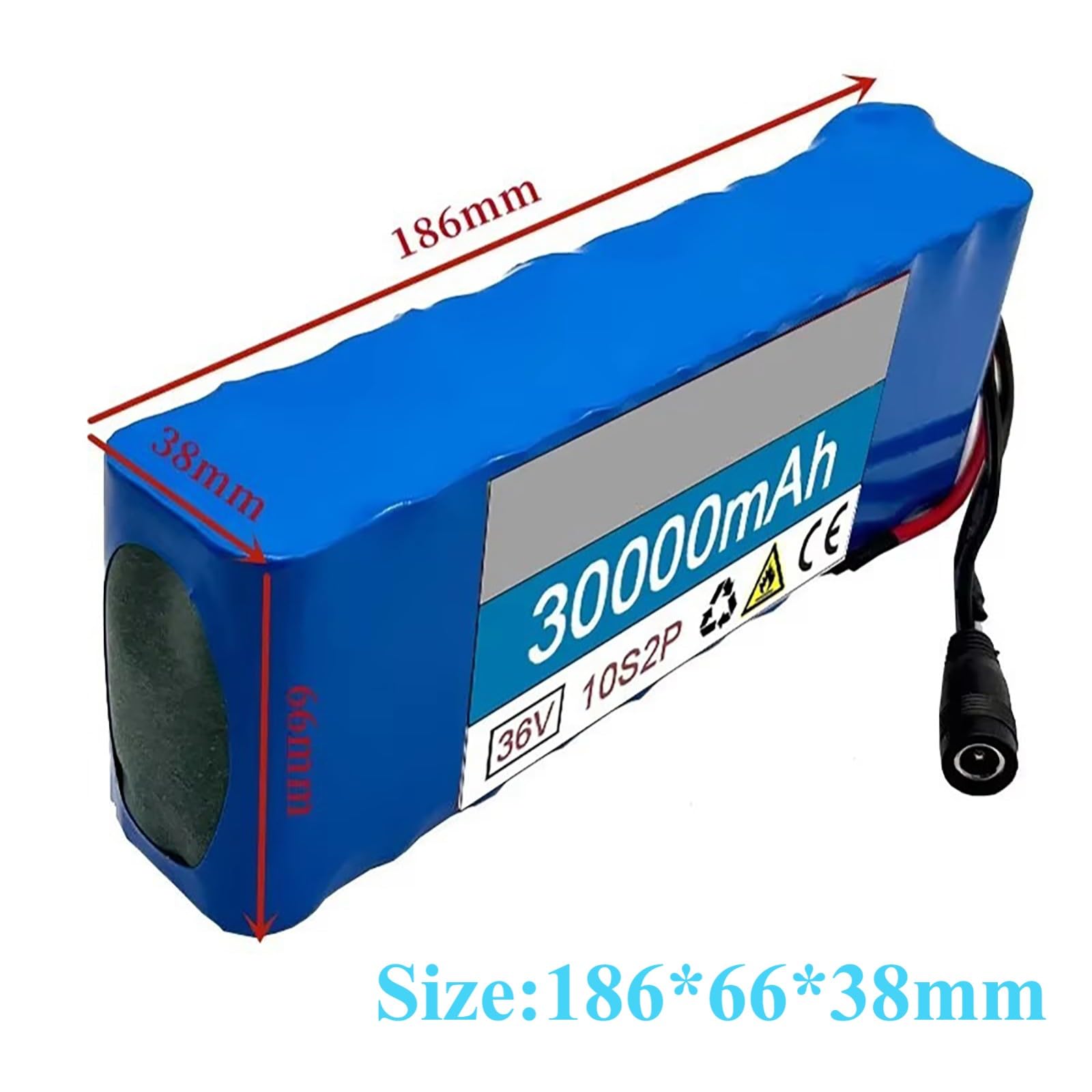 Akumulator elektryczny 36 V 30 Ah, akumulator litowy 36 V do hulajnogi elektrycznej, wymienny i wodoodporny akumulator PVC, z ładowarką (36 V 30 AH, XT60+DC