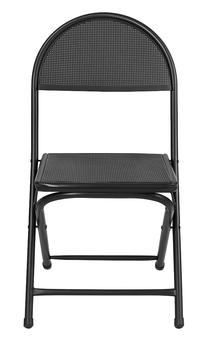 Heavy-Duty Black Folding Chair – Metal Frame with Perforated Seat & Back | Portable, Stackable, Space-Saving Chair for Office, Home, Events, Cafeteria & Outdoor Use-image-45