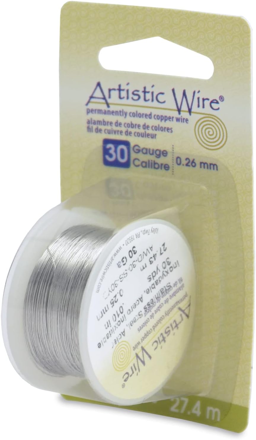 Artistic Wire, 30 Gauge Stainless Steel Craft Wire, 30 yd