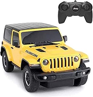 RASTAR Jeep Wrangler JL 1:24 RC - Coche de juguete a control remoto, amarillo, para niños y niñas