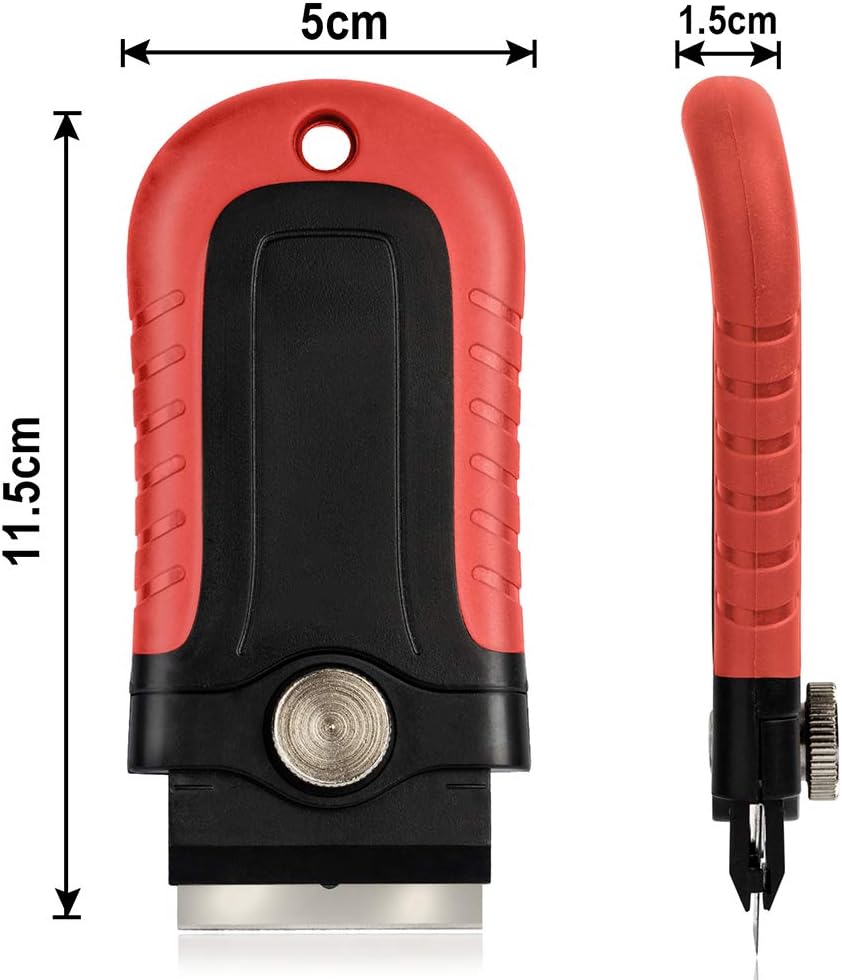 Flаѕh Dеаlѕ - 80% оƒƒ Muti-Purpose Razor Scraper Set With 30 Extra Blades Cleaning Tool for Window Wall Tile, Decals, Stickers, Caulk, Paint from Glass, Stovetop, 2 Pack(red)