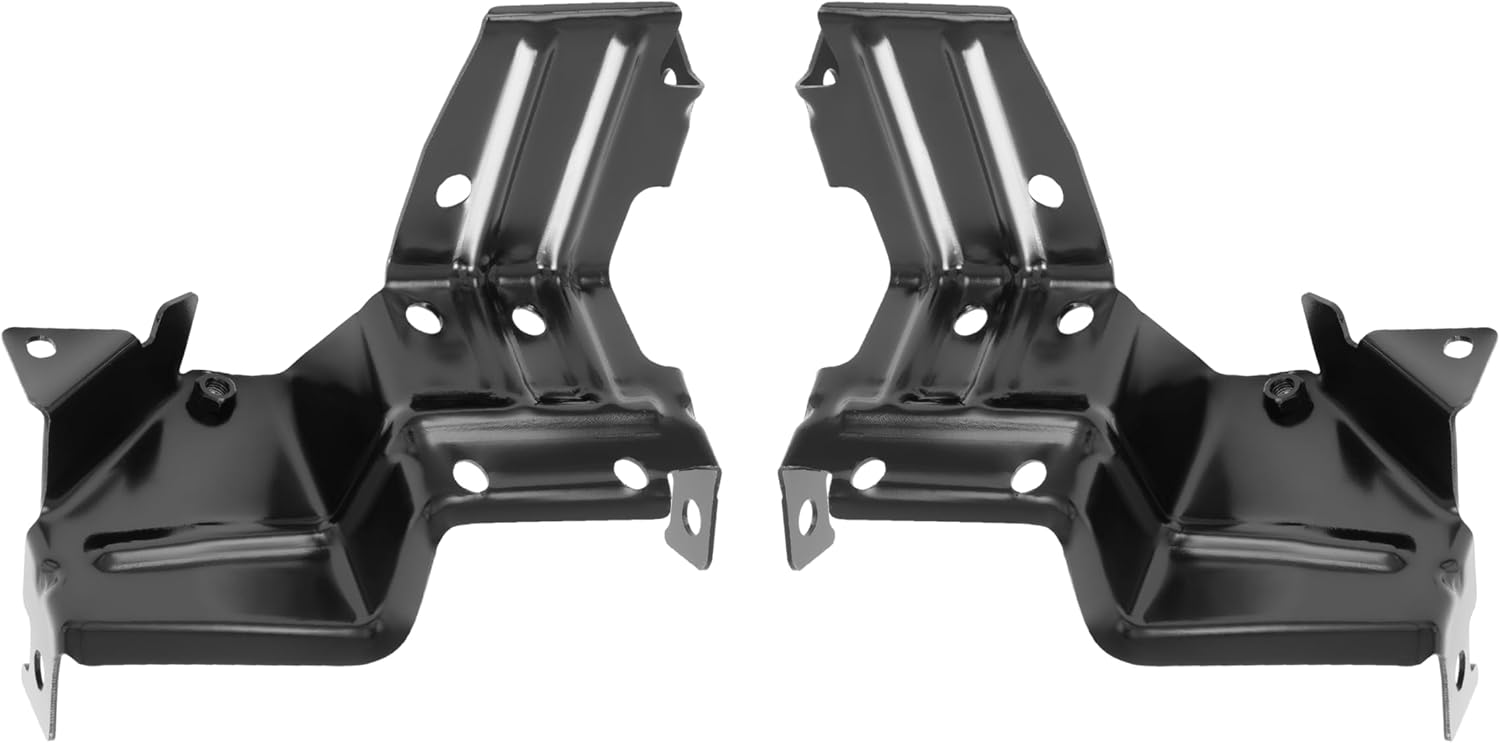 HECASA Front Pair Outer Bumper Bracket Compatible with 2011-2014 GMC Sierra 2500 3500 HD Mounting Plate Black Steel Replacement for 25832375 GM1062103 25832376 GM1063103