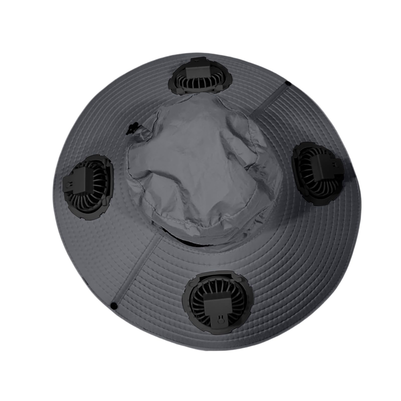 2026 Carga USB Ventilador de Carga Solar Extraíble Sombrero Integrado de Ala Grande Sombrero de Verano para Exteriores Sombrero de Senderismo y Pesca para Hombre (Versión con Tres Ventiladores) Ligero