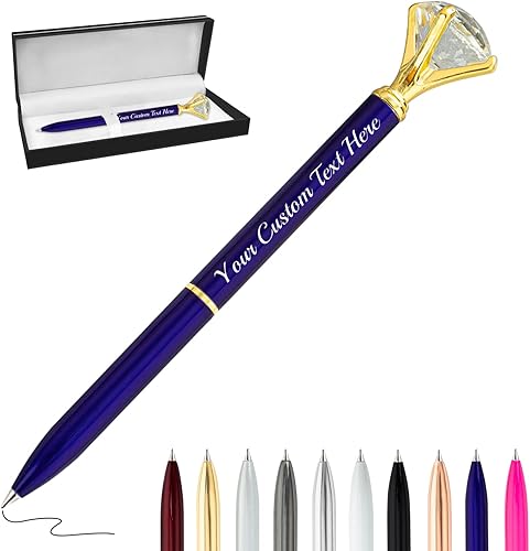 Miniatura 10 de Bolígrafos de diamantes personalizados con nombre, cristal a granel, grabado de metal, bolígrafo personalizado, bolígrafos divertidos brillantes a