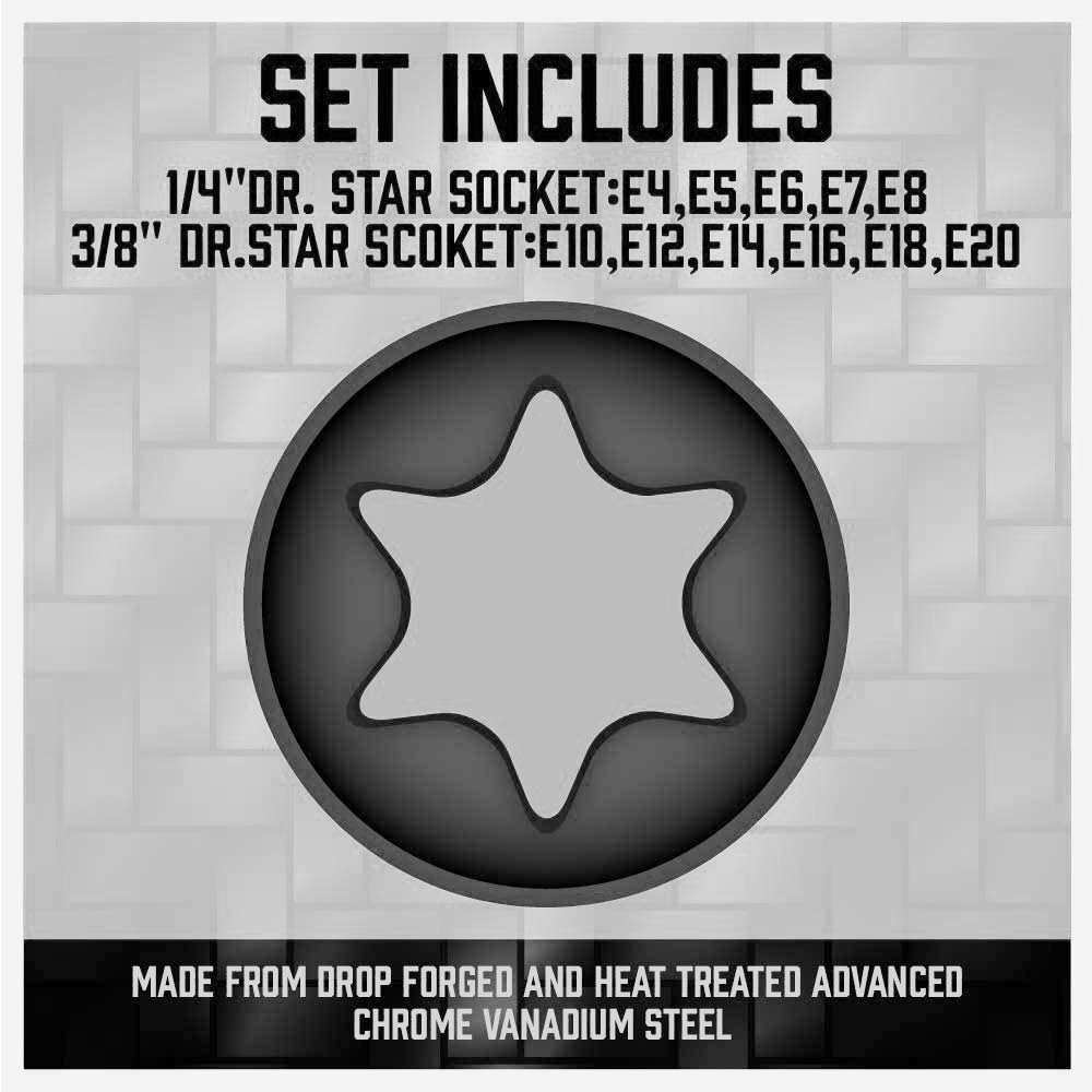 Buy SEDY 11 Pc Female External TORX Star Socket Set with Red Single