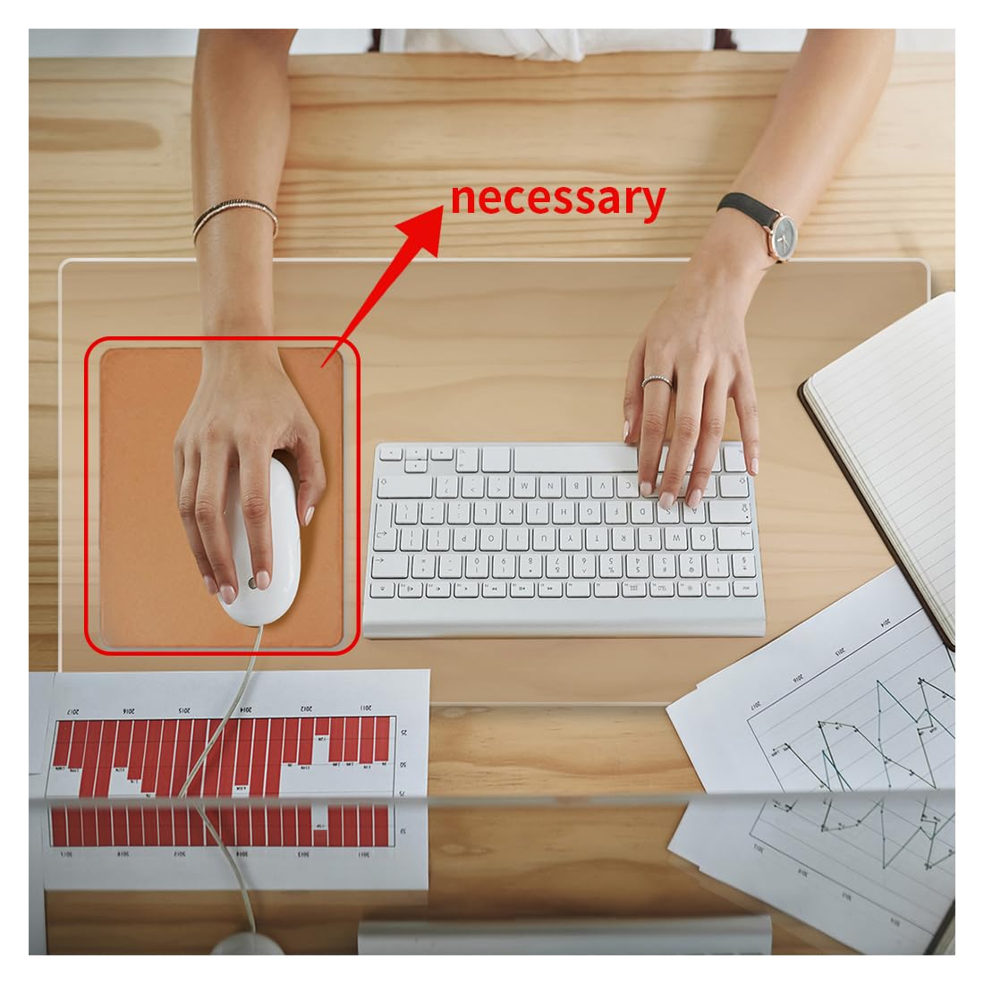 RGTINT Clear Desk Mat, 43 x 90 cm PVC Desk Protector Mat with Round Edge, Waterproof & Heat Insulation Transparent Table Writing Mat Non-Slip for Home and Office - Image 4