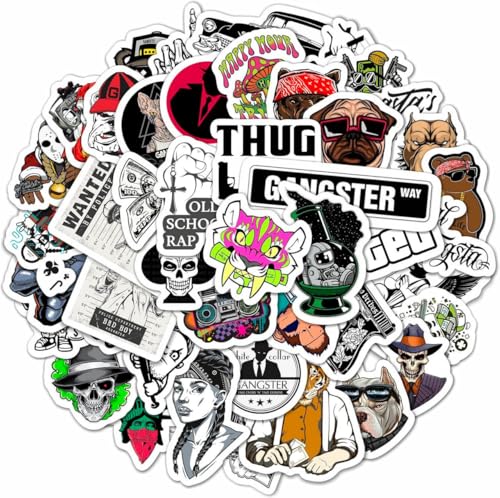 BulbaCraft Gangster Stickers, Gangster Decals, Skull Stickers, Mafia Laptop Decals, Gifts for Women & Men