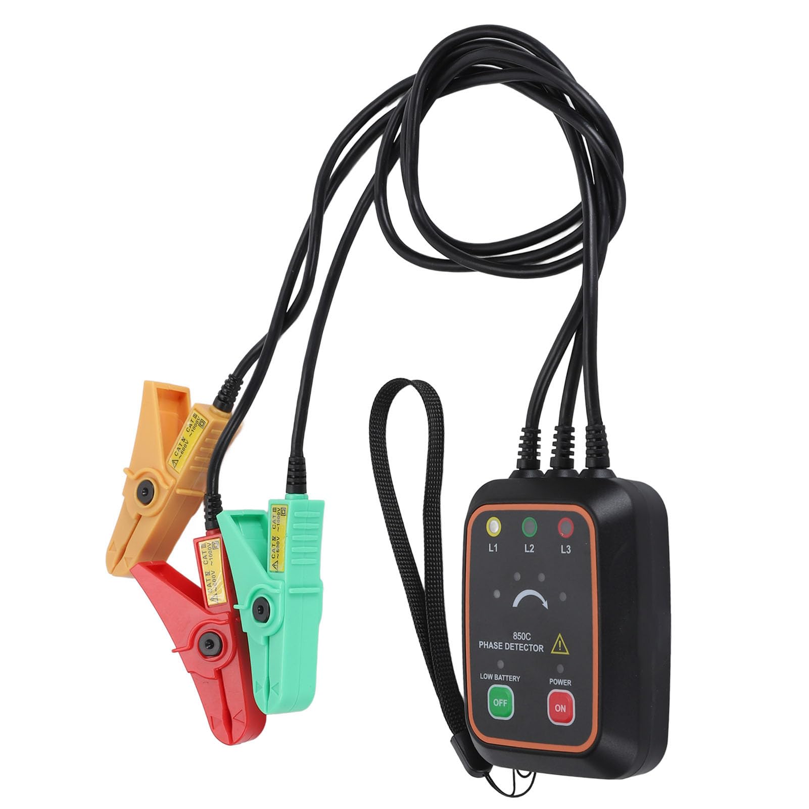 Jeffergarden Trójfazowy Tester Obecności Kolejności Faz, Konstrukcja Cęgów VC850C, tył z Magnesem, Zaawansowane Funkcje, Odpowiedni do Konserwacji Zasilania, do Użytku Domowego