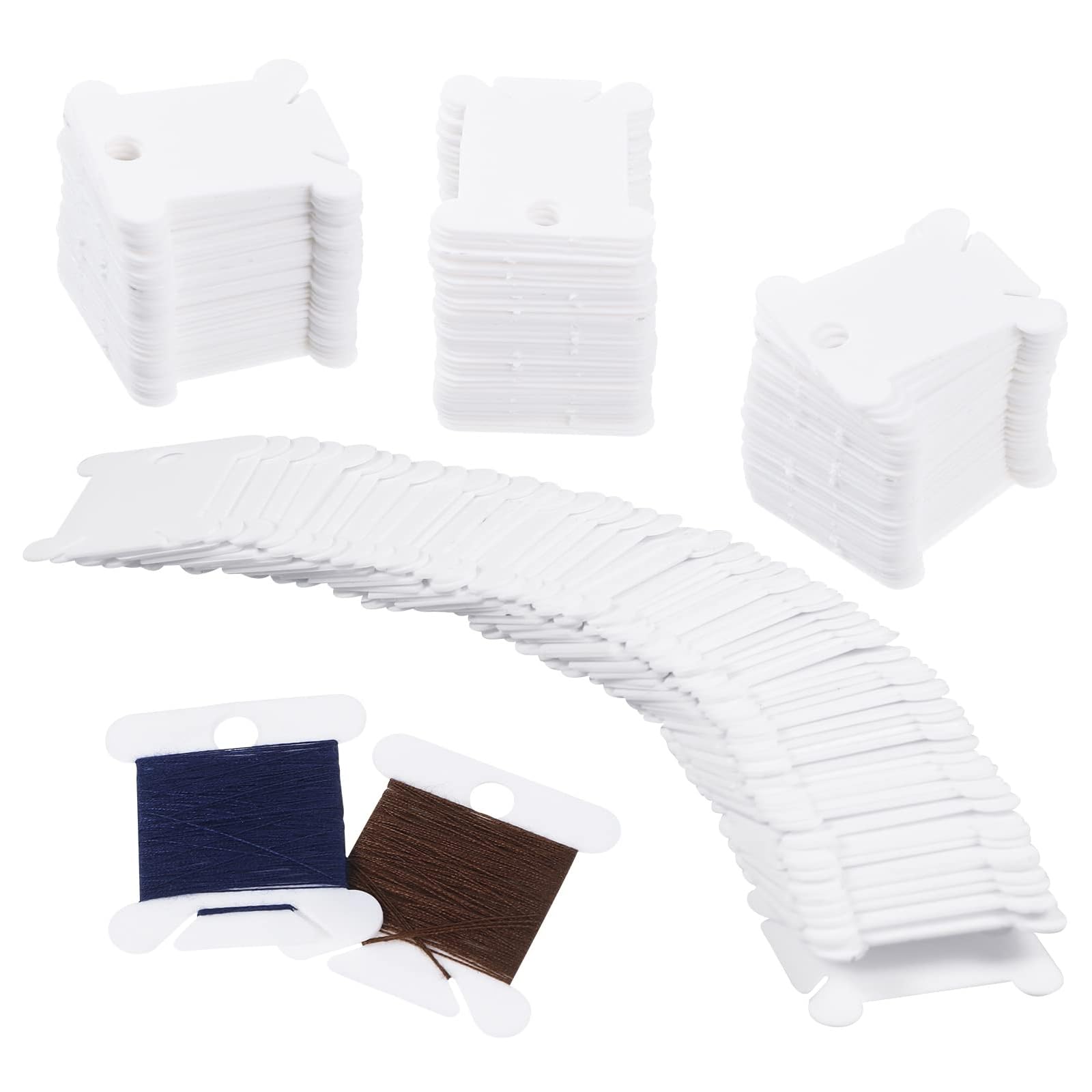 KTHZI 200pcs Plastic Floss Bobbins Cross Stitch Embroidery Thread Storage for Craft DIY Sewing Cotton Organiser