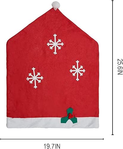 Miniatura 6 de Phedrew 6 fundas para sillas de comedor de Navidad, fundas para sillas de comedor con sombrero rojo de Papá Noel, fundas traseras para banquete de