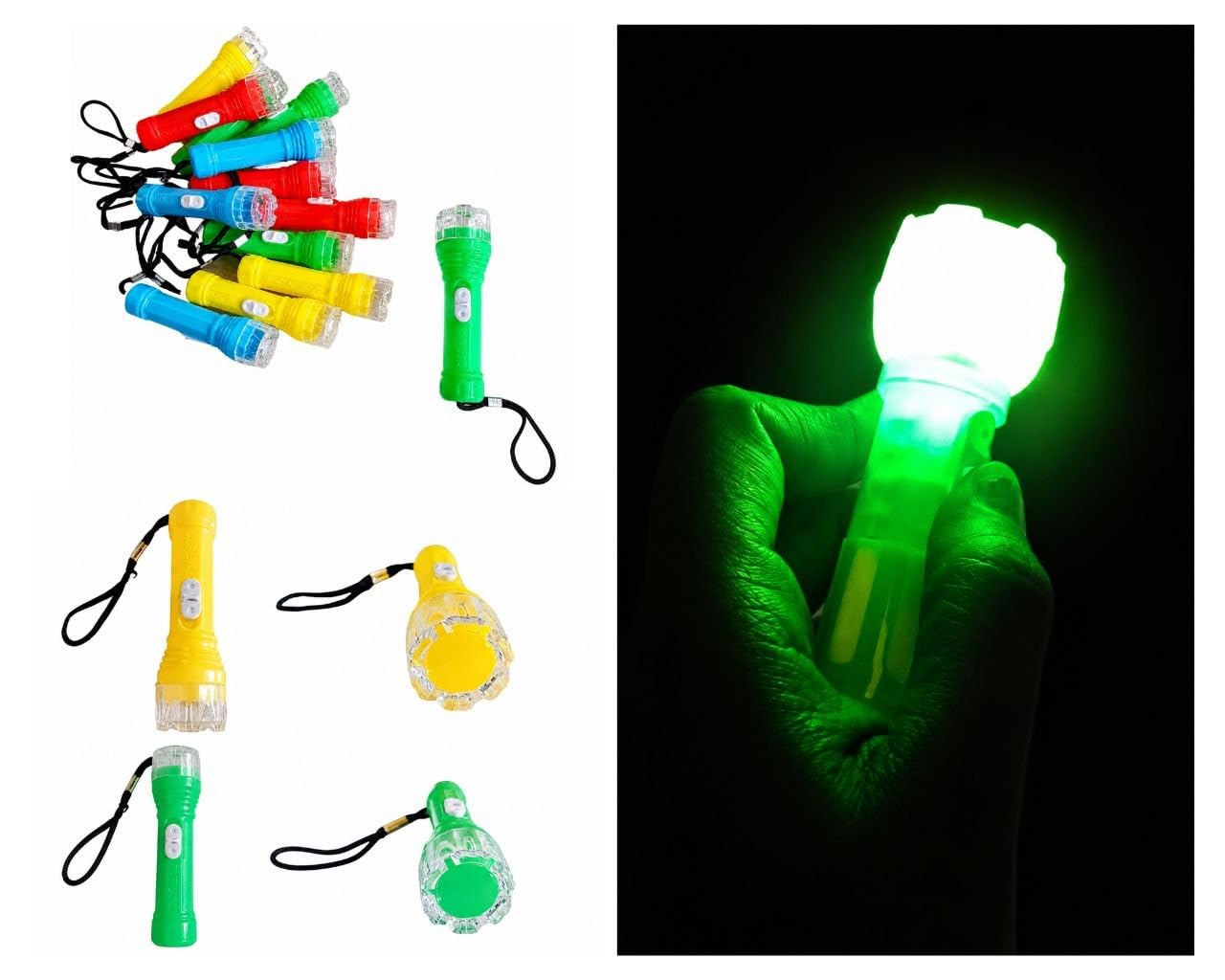 Zokcy® (Pack of 8 Pcs Mini Small Plastic Torch with Lanyard for Kids/Plastic LED Flashlight Torch/Beautiful Attractive Good Gift Item/Torch for Kids Playing/Easy for Small Hands to Grip-image-2