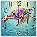 Naanle Watercolor Turtle Square Wall Clock Funny Turtle Silent Non Ticking Wall Clocks Battery Operated for Office Home School Decor