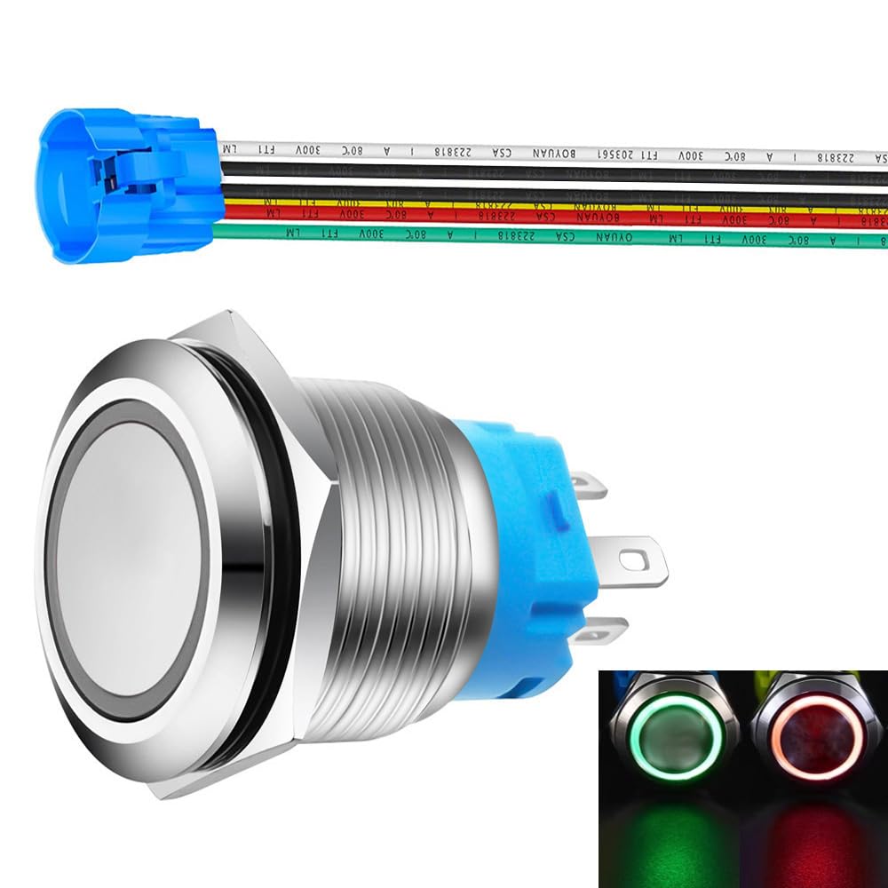 Gebildet 22mm Momentary Push Button with wire socket and momentary action diagram